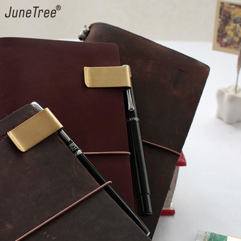 Travel Journal Accessories - คลิปหนีบปากกาสำหรับสมุดบันทึกนักเดินทางแบบวินเทจ ยี่ห้อ Portcrayon ทำจากทองเหลืองและเหล็กกล้าสแตนเลส ใช้สำหรับหนีบปากกา ดินสอ