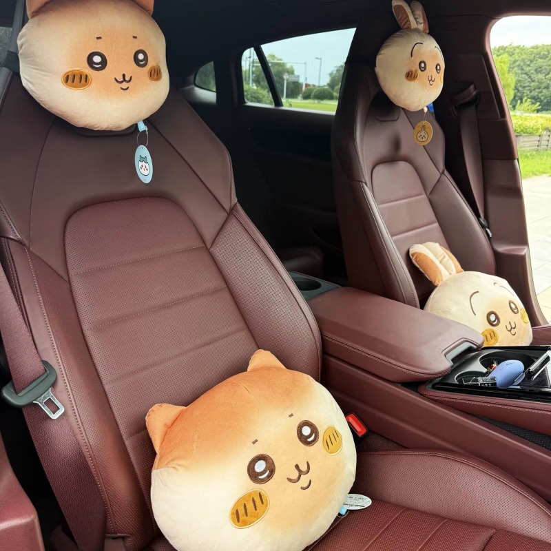 Travel Accessories Pillow - อะนิเมะ ชิอิคาวะหมอนรองคอเบาะนั่งในรถยนต์เบาะรองหลังนุ่มสบายตามหลักสรีรศาสตร์สำหรับรถยนต์ภายในรถยนต์การเดินทางขับรถ