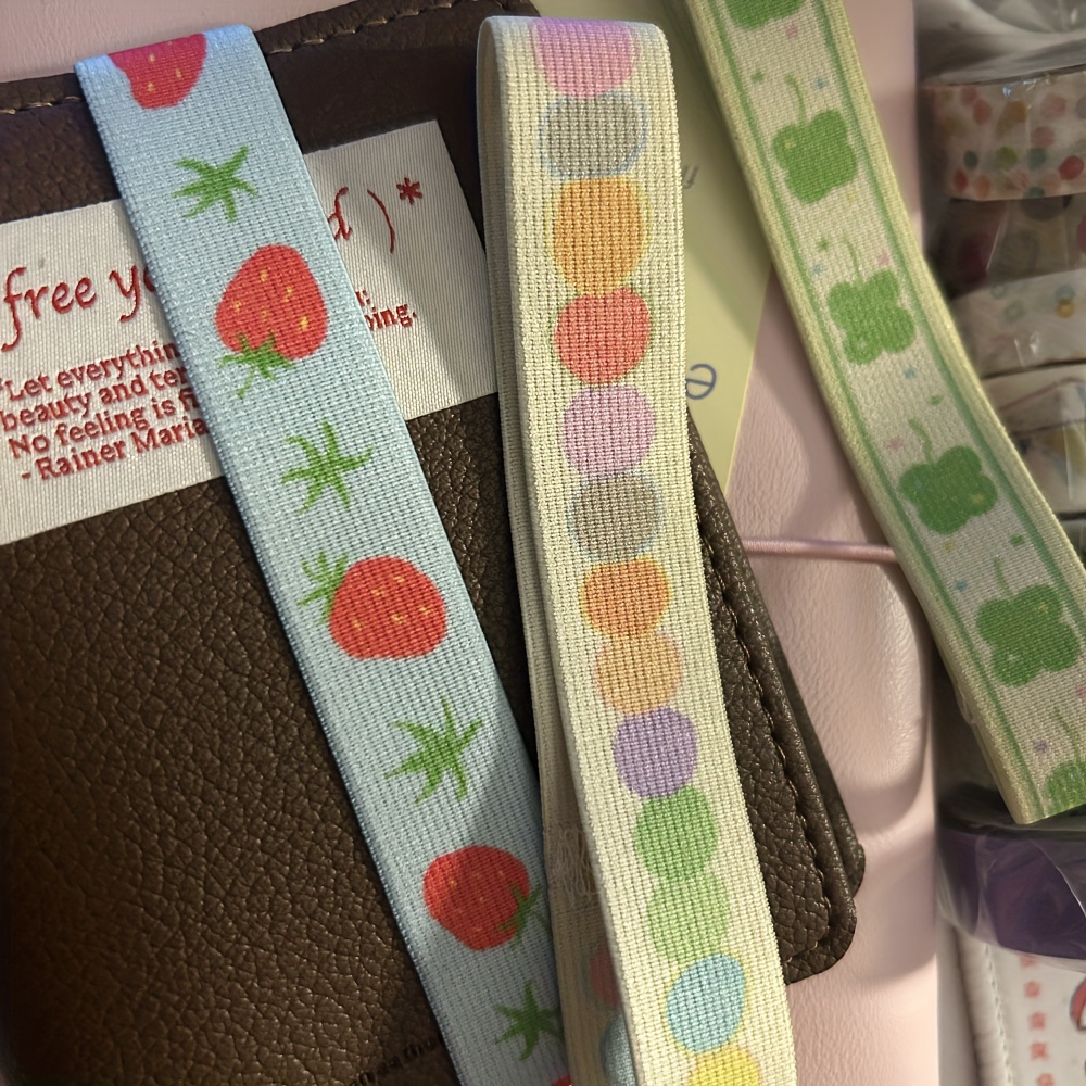 Travel Journal Accessories - สายรัดยางยืดสำหรับสมุดแพลนเนอร์ A7 M5 สมุดบันทึก ตกแต่งลายดาวน่ารัก อุปกรณ์เสริมสายรัดแบบคาวาอี้