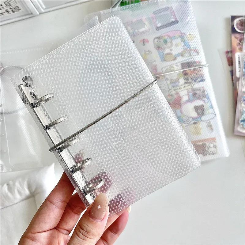 Travel Journal Accessories - ปกสมุดโน้ตแบบพับสามตอน ดีไซน์ PP ลายเฉียง รุ่น A6