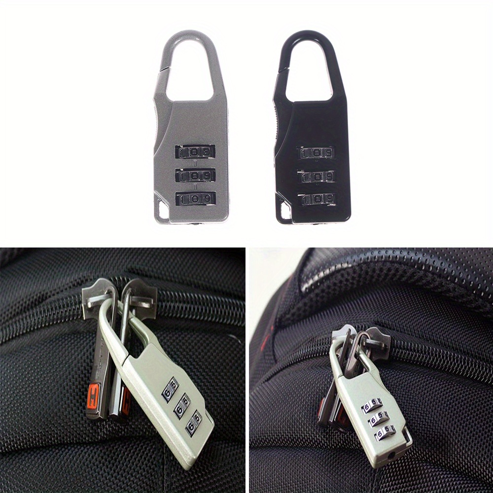 Travel Accessories Kit Bag - 5 ชิ้น/ล็อต กุญแจล็อคขนาดเล็กสำหรับเดินทาง ทำจากอลูมิเนียมอัลลอยด์ ชุดล็อคกระเป๋าเดินทางพร้อมรหัสแบบตั้งรหัสใหม่ได้ 3