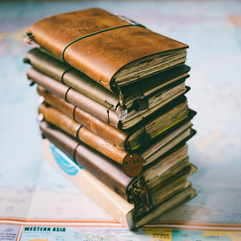 Travel Journal Accessories - Defective Retro ปกหนังโน้ตบุ๊คแบบพกพาสมุดบันทึกการเดินทางสไตล์ญี่ปุ่นทำด้วยมือ DIY ของขวัญธุรกิจ Memo