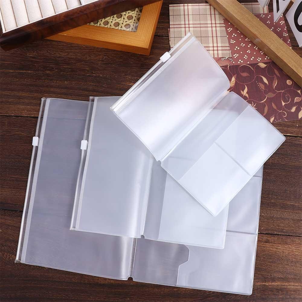 Travel Journal Accessories - ที่วางสำหรับนักเดินทาง Midori กระเป๋าโน๊ตบุ๊คกระเป๋าเก็บสมุดบันทึกกระเป๋าเก็บบัตรวางแผนสมุดกระเป๋าซิปพีวีซีกระเป๋าซิป