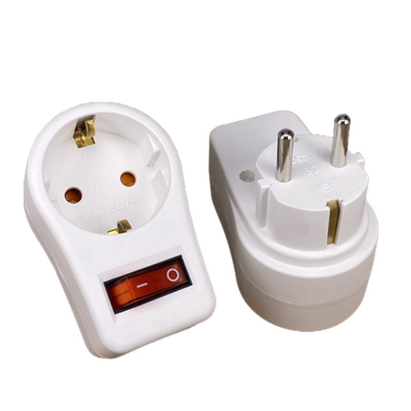 Travel Accessories Europe - 1ชิ้นปลั๊กแปลงยุโรป1ต่อ1ทางอะแดปเตอร์อะแดปเตอร์ปลั๊กไฟฟ้าพร้อมสวิตช์16A AC 250V EU ปลั๊กสำหรับเดินทางปลั๊ก EU