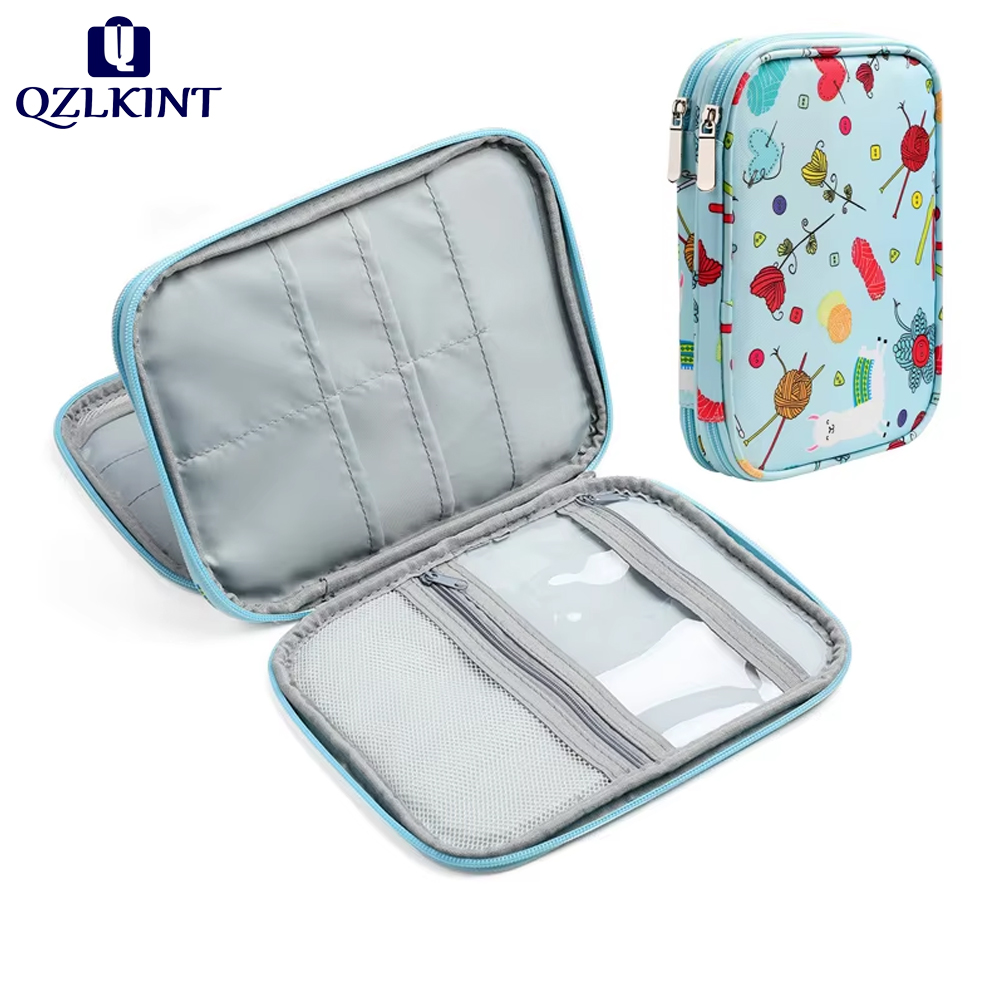 Travel Accessories Kit Bag - เข็มถักเปล่ากรณีกระเป๋าเดินทางออแกไนเซอร์จัดเก็บกระเป๋าสําหรับเข็มถักแบบวงกลมและอุปกรณ์เสริมอื่นๆชุดกระเป๋า