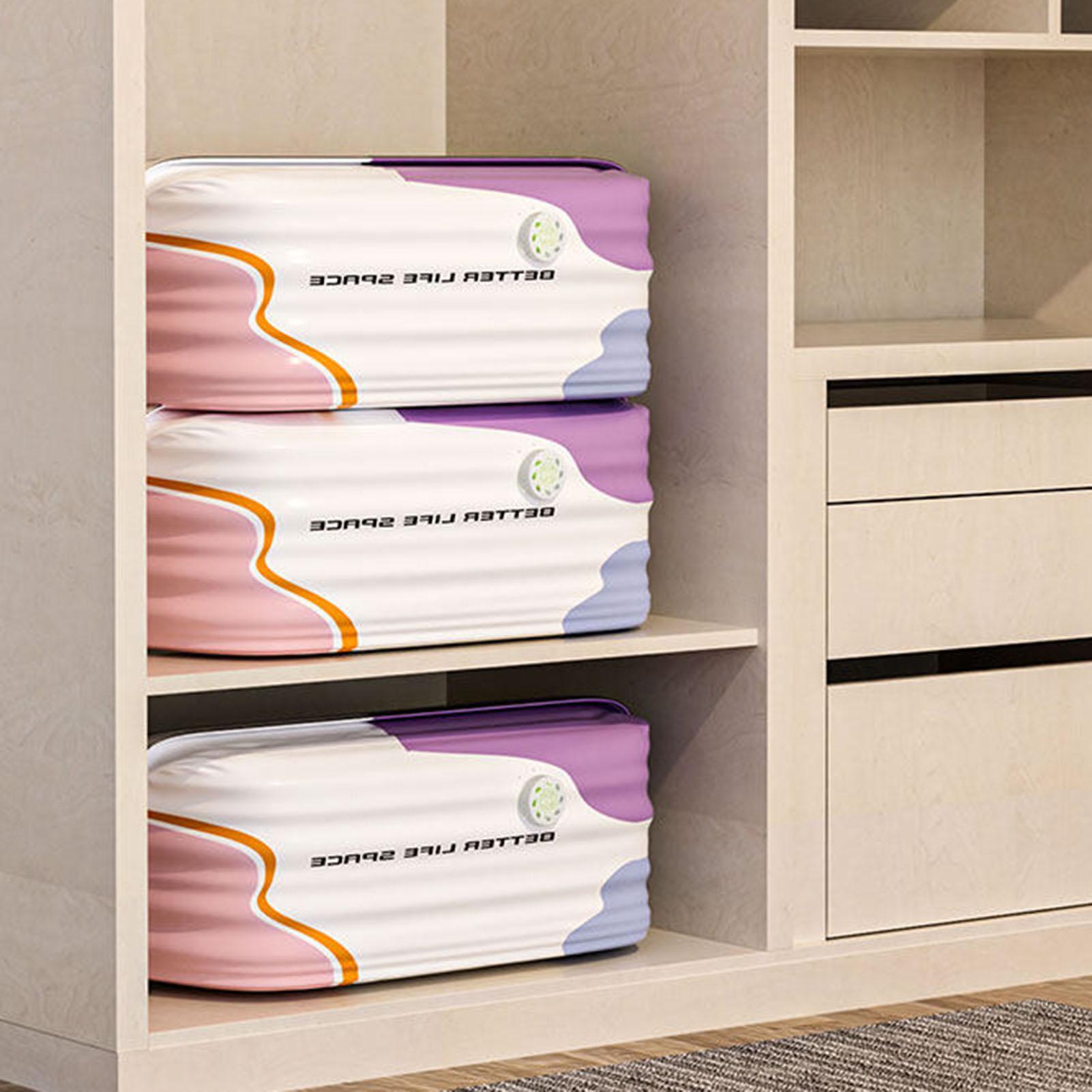 Compression Bag Vacuum - ถุงเก็บของสุญญากาศแบบไม่ใช้ปั๊ม 3 ชิ้น ถุงบีบอัดแบบใช้ซ้ำได้ ปิดผนึกแน่น สำหรับเสื้อผ้า