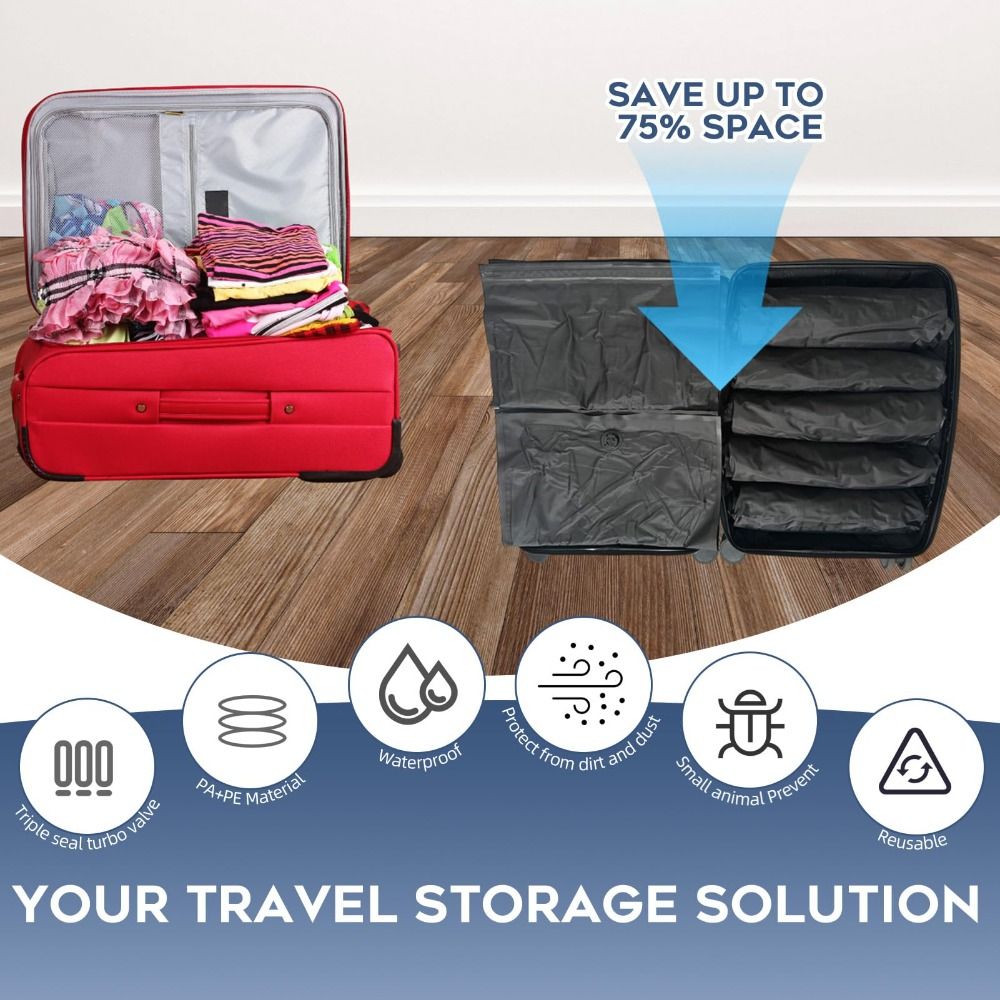 ถุงสูญญากาศแบบม้วนเก็บได้ใหม่  - Compression Bag Vacuum บทวิจารณ์และราคา